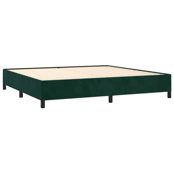 Boxspringbett mit Matratze Dunkelgrün 200x200 cm Samt