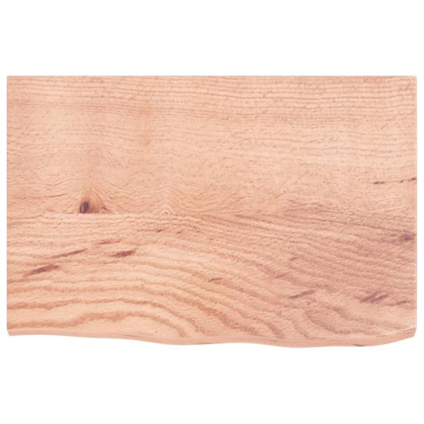 Tischplatte Hellbraun 60x40x2 cm Massivholz Eiche Behandelt