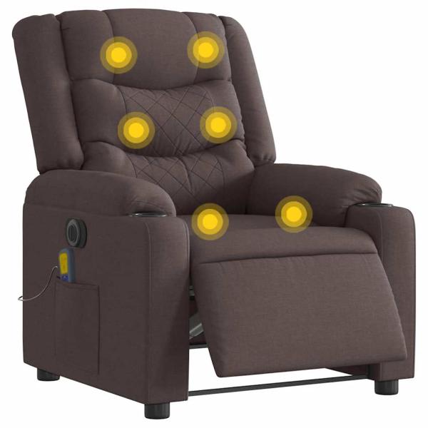 ARDEBO.de - Massagesessel Elektrisch Dunkelbraun Stoff
