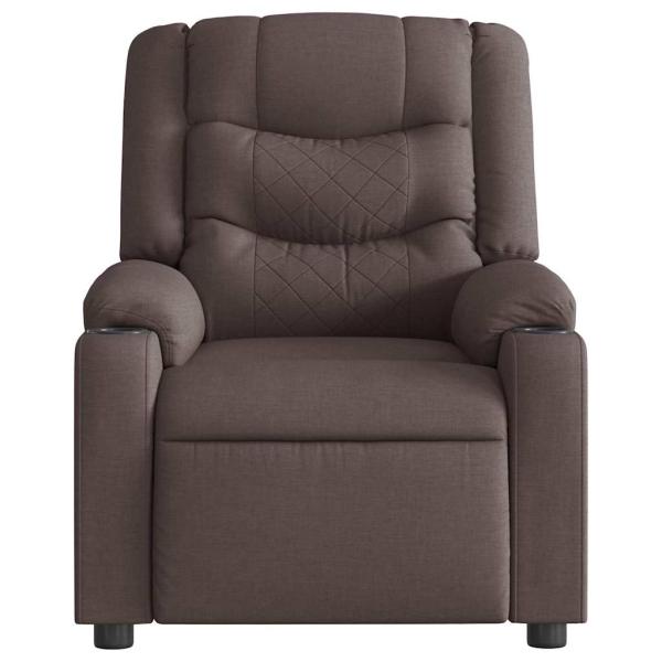 Massagesessel Elektrisch Dunkelbraun Stoff
