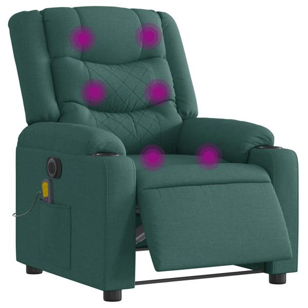 ARDEBO.de - Massagesessel Elektrisch Dunkelgr?n Stoff