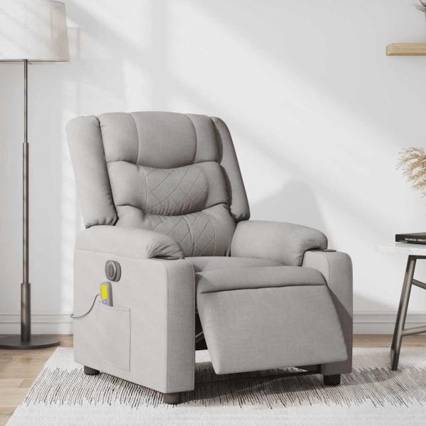 Massagesessel Elektrisch Wolkengrau Stoff
