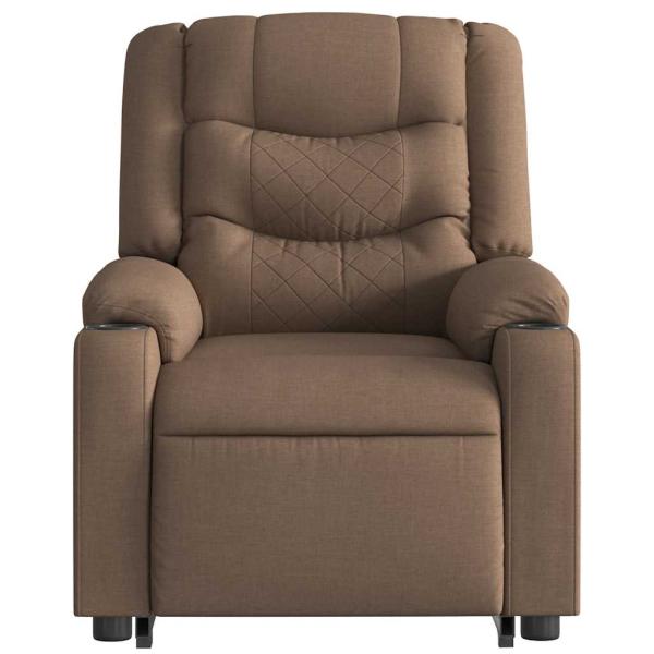 Massagesessel mit Aufstehhilfe Braun Stoff