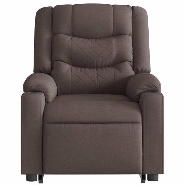 Massagesessel mit Aufstehhilfe Dunkelbraun Stoff
