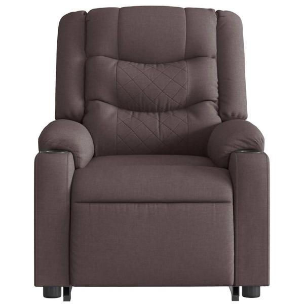 Elektrischer Massagesessel mit Aufstehhilfe Dunkelbraun Stoff