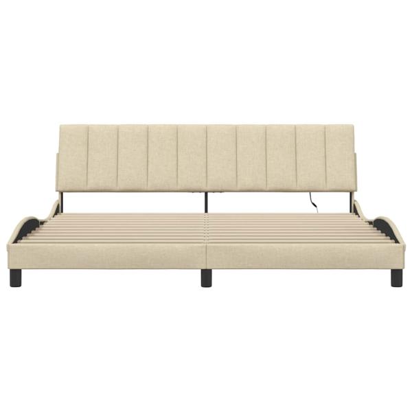 Bettgestell ohne Matratze "Hanko" Creme 200x200 cm Stoff