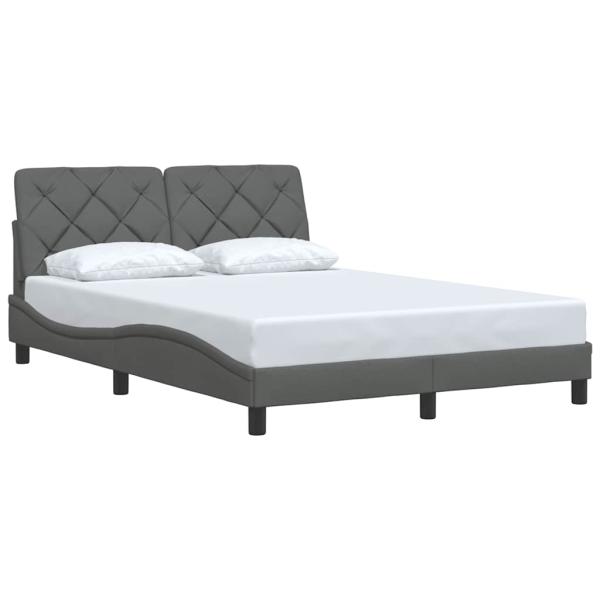 Bettgestell ohne Matratze Dunkelgrau 140x190 cm Stoff