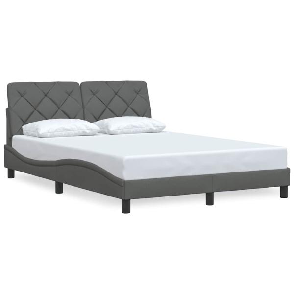 Bettgestell ohne Matratze Dunkelgrau 140x190 cm Stoff