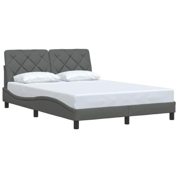 Bettgestell ohne Matratze Dunkelgrau 140x200 cm Stoff