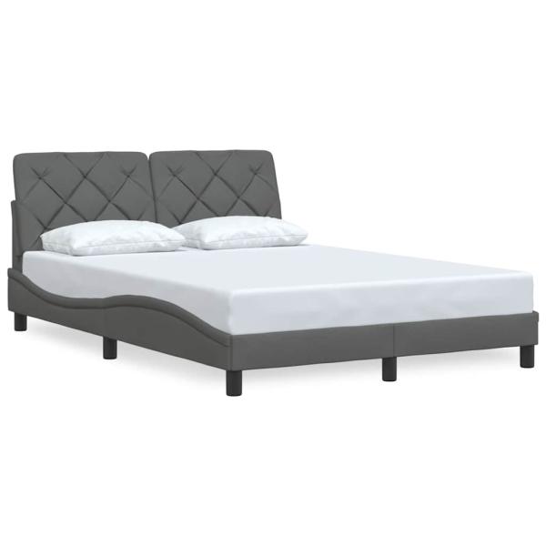 Bettgestell ohne Matratze Dunkelgrau 140x200 cm Stoff