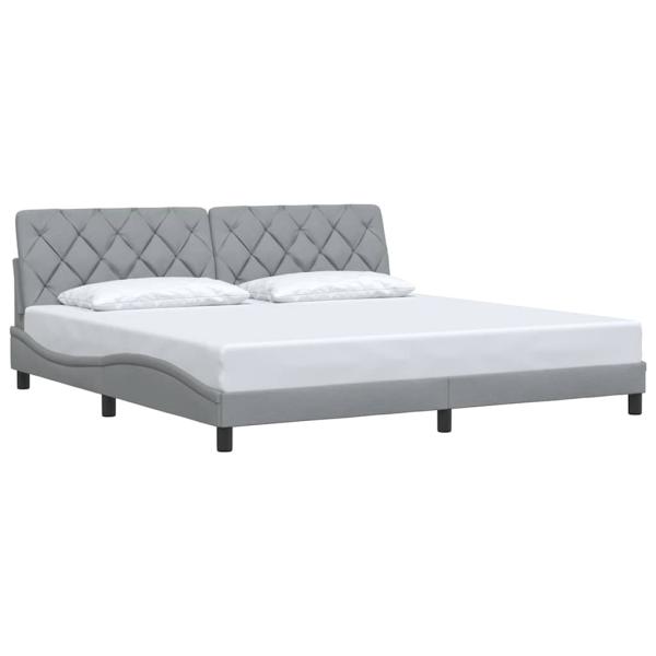 Bettgestell ohne Matratze Hellgrau 200x200 cm Stoff