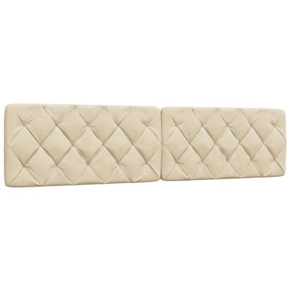 Bettgestell ohne Matratze Creme 200x200 cm Stoff