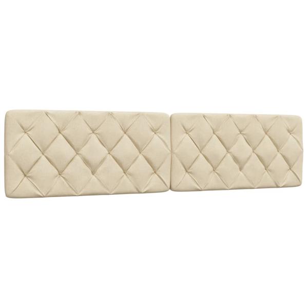 Bett mit Matratze Creme 200x200 cm Stoff