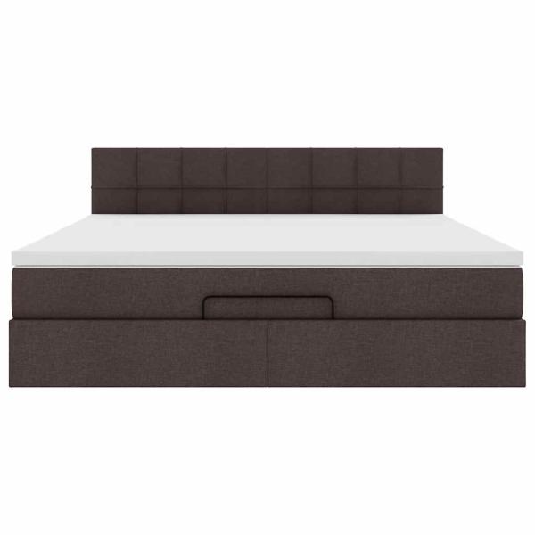 Ottoman-Bett mit Matratze Dunkelbraun 160x200 cm Stoff