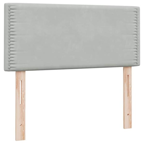 Boxspringbett mit Matratze Hellgrau 80x220 cm Samt