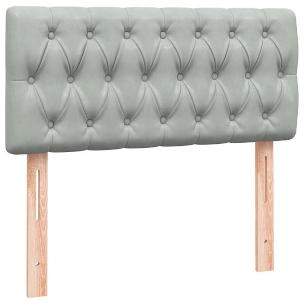 Boxspringbett mit Matratze Hellgrau 80x220 cm Samt