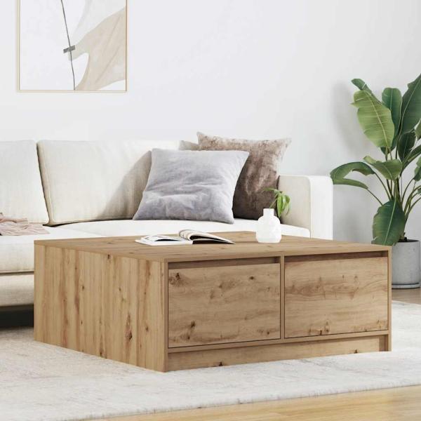 ARDEBO.de - Couchtisch mit Schubladen Artisan-Eiche 100x100x40 cm