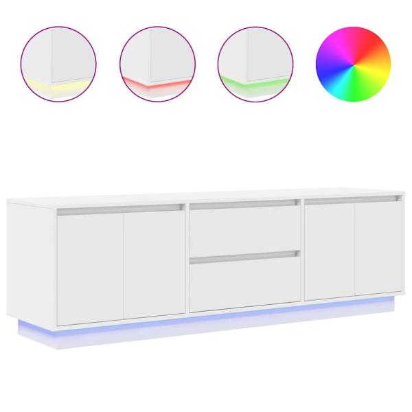 TV-Schrank mit LED-Leuchten Weiß 160,5x41x50 cm
