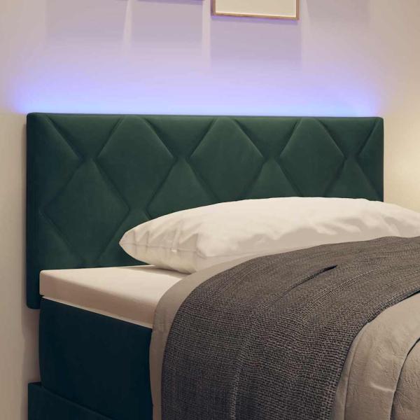 LED Kopfteil Dunkelgrün 100 cm Samt