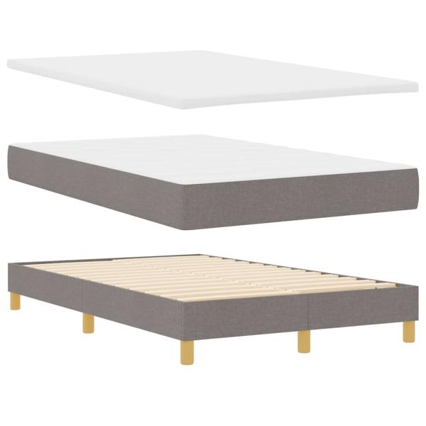 Boxspringbett mit Kissen mit Kopfteil Taupe 120 x 200 cm Stoff