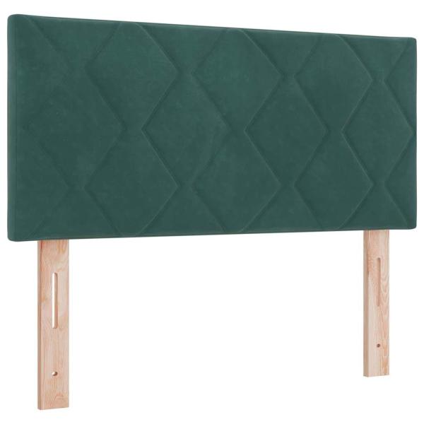 Boxspringbett mit Kopfteil Dunkelgrün 200 x 100 cm Samt