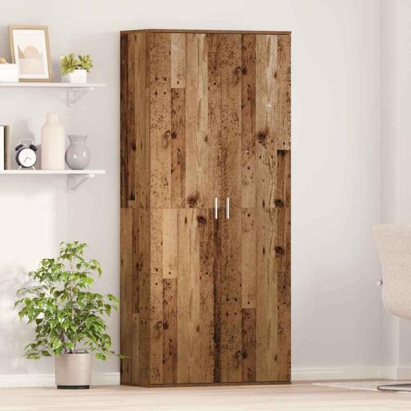 Highboard 80 x 35 x 180 cm Holzwerkstoff Altholz