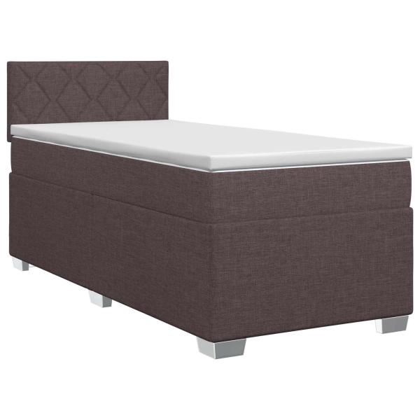 Boxspringbett mit Matratze Dunkelbraun 90 x 190 cm Stoff