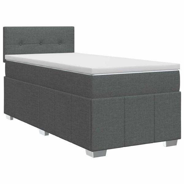 Boxspringbett mit Matratze Dunkelgrau 90 x 190 cm Stoff