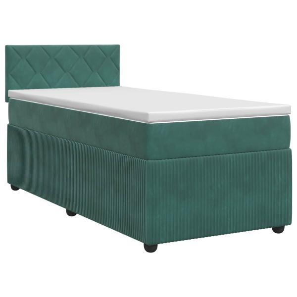 Boxspringbett mit Matratze Dunkelgr?n 100 x 200 cm Samt