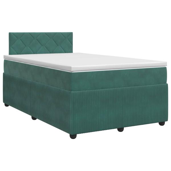 Boxspringbett mit Matratze Dunkelgr?n 120 x 200 cm Samt