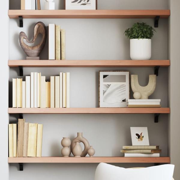 ARDEBO.de - Wandregal Hellbraun 80x20x4 cm Massivholz Eiche Behandelt