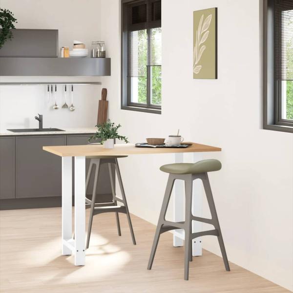 ARDEBO.de - Bartischbeine Weiß 2 Stk. 40x(90-91) cm Stahl