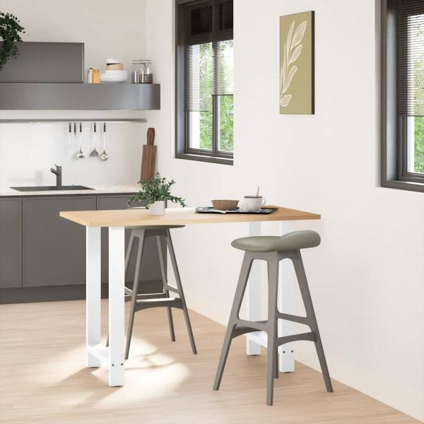 ARDEBO.de - Bartischbeine Weiß 2 Stk. 60x(90-91) cm Stahl