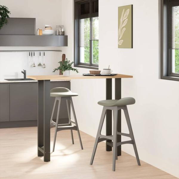 ARDEBO.de - Bartischbeine Anthrazit 2 Stk. 50x(110-111) cm Stahl