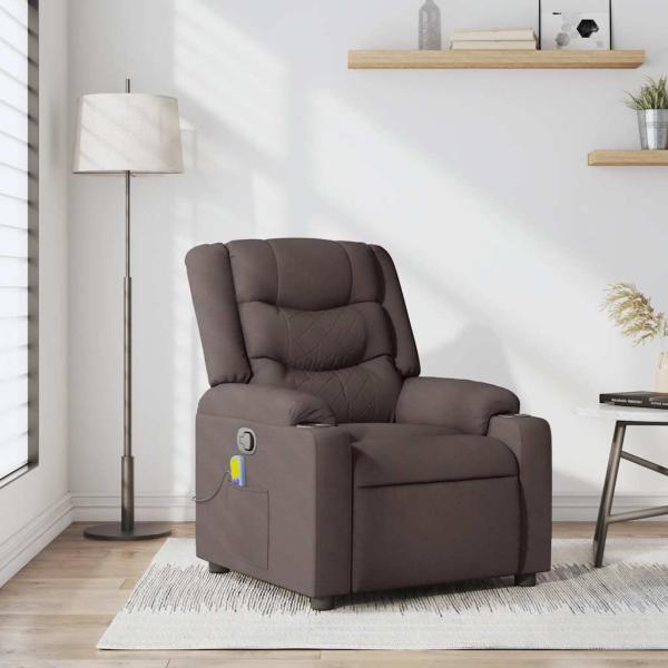 ARDEBO.de - Massagesessel Dunkelbraun Stoff