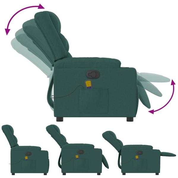 Massagesessel Dunkelgr?n Stoff