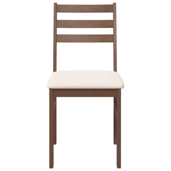 Esszimmerst?hle mit Kissen 2 Stk. Braun Massivholz Gummibaum