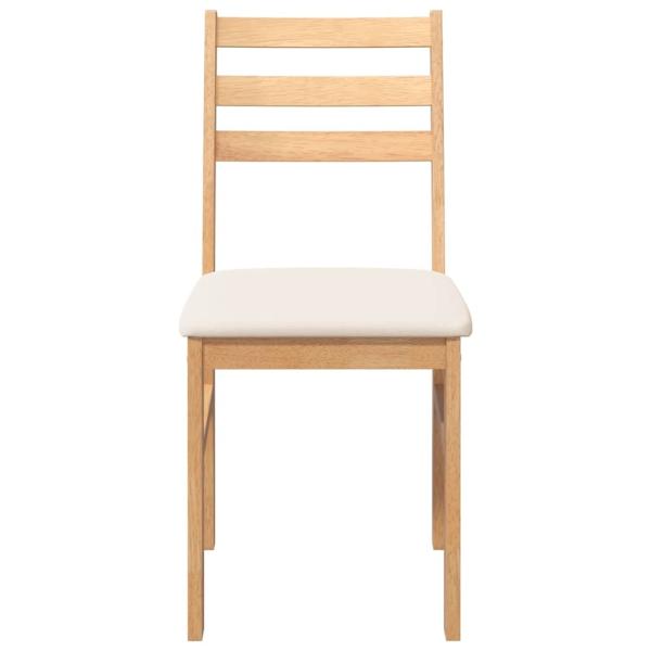 Esszimmerst?hle mit Kissen 2 Stk. Massivholz Gummibaum