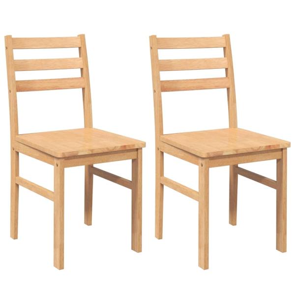 Esszimmerst?hle 2 Stk. Massivholz Gummibaum