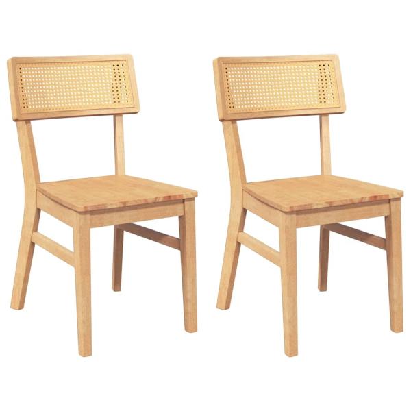 Esszimmerst?hle 2 Stk. Massivholz Gummibaum