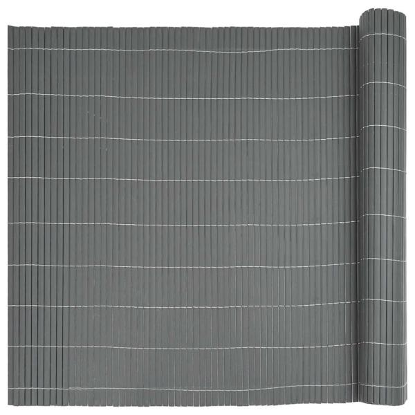 Gartenzaun Doppelseitig Grau 1,8x3 m PVC