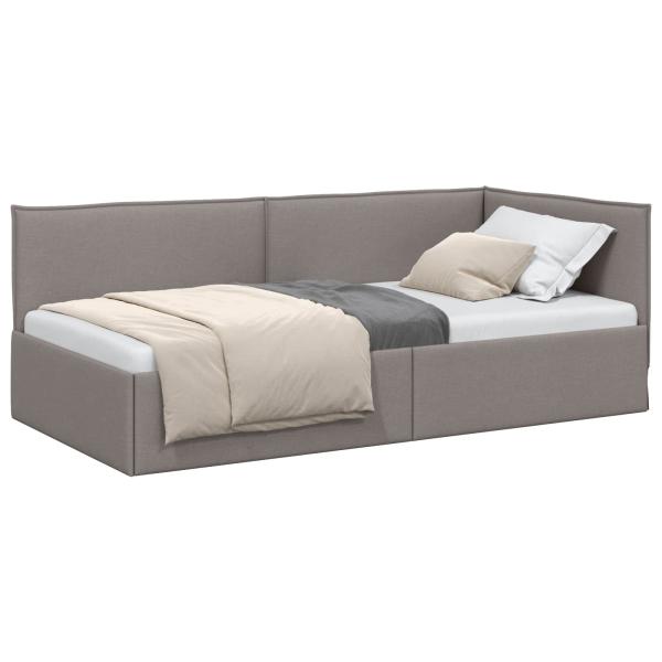 Eckbettgestell Taupe 90 x 190 cm Stoff
