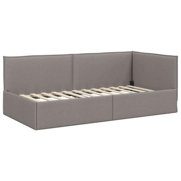 Eckbettgestell Taupe 90 x 190 cm Stoff