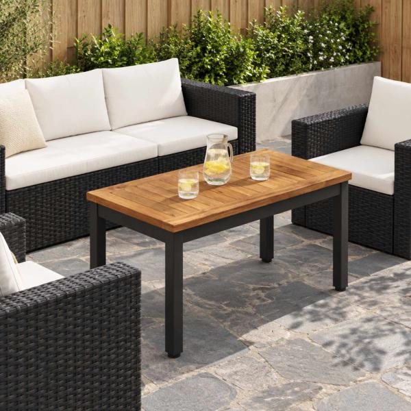 ARDEBO.de - Couchtisch Natürlich und Schwarz 60,5 x 30 x 36 cm