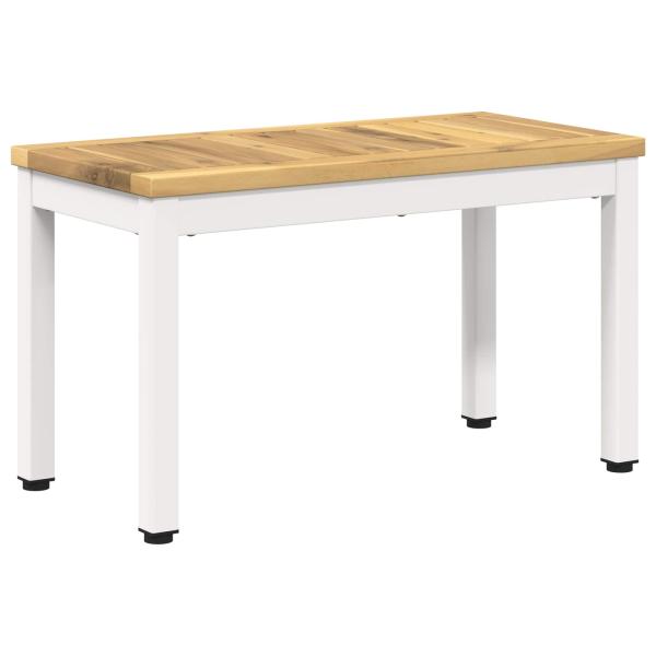 Couchtisch Weiß 60,5 x 30 x 36 cm Massivholz Akazie