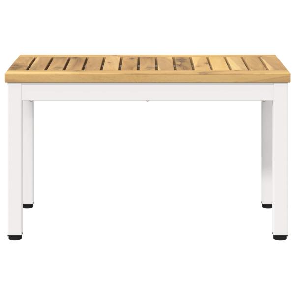 Couchtisch Weiß 60,5 x 30 x 36 cm Massivholz Akazie