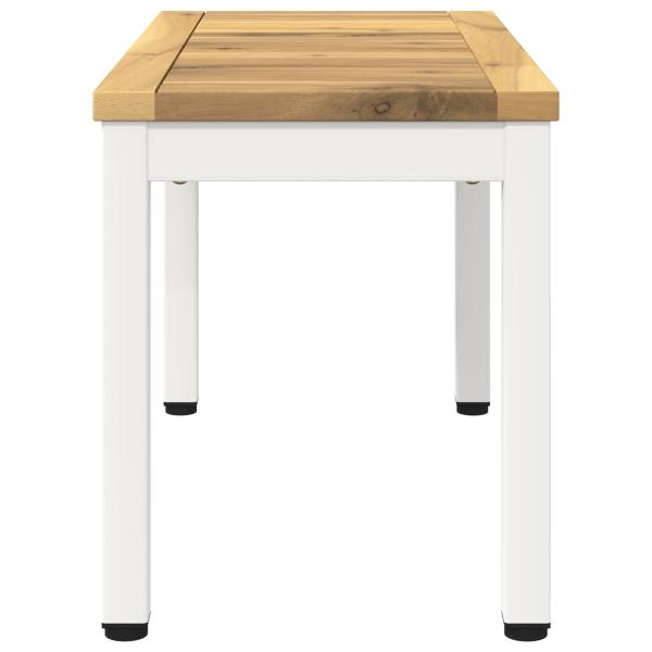 Couchtisch Weiß 60,5 x 30 x 36 cm Massivholz Akazie