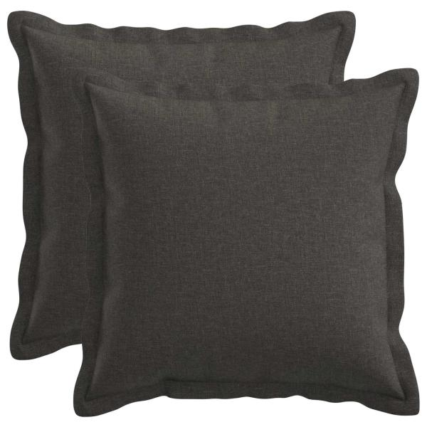 ARDEBO.de - Kissen 2 stk. HOUTEN Dunkelgrau 40 x 40 cm Kunstleinen