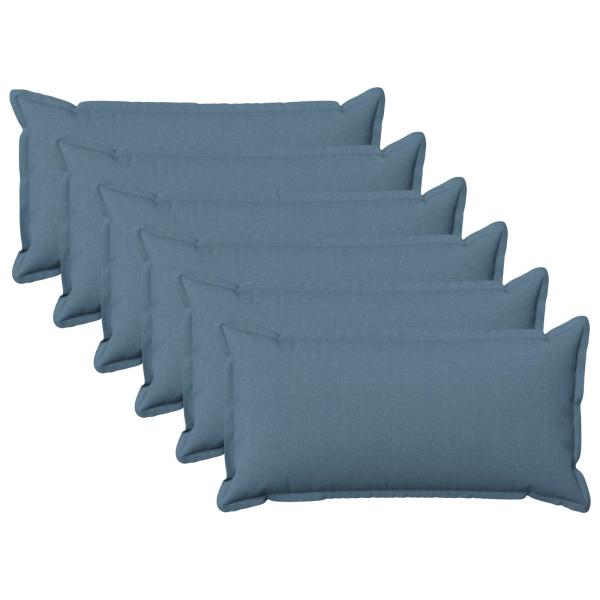 ARDEBO.de - Kissen 6 stk. HOUTEN Jeans blau 40 x 70 cm Kunstleinen