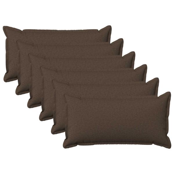 ARDEBO.de - Kissen 6 stk. HOUTEN Taupe 40 x 80 cm Kunstleinen